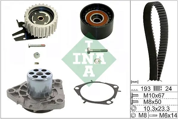 Handler.Part Water pump & timing belt set INA 530056130 1