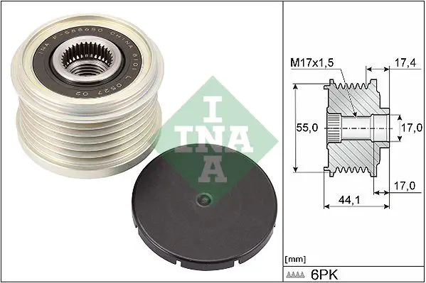 Handler.Part Alternator Freewheel Clutch INA 535031210 1