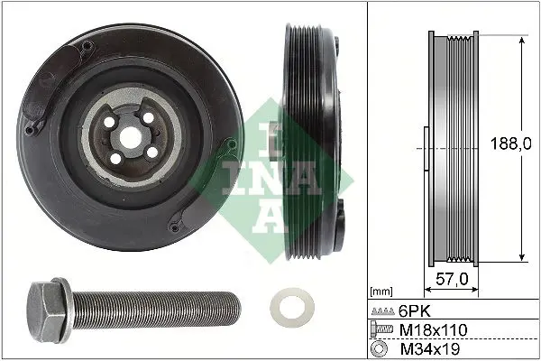 Handler.Part Belt Pulley Set, crankshaft INA 544000220 1