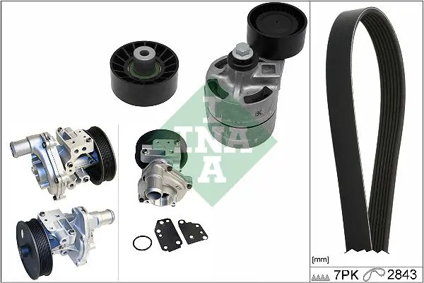 Handler.Part Water Pump + V-Ribbed Belt Kit INA 529036430 1