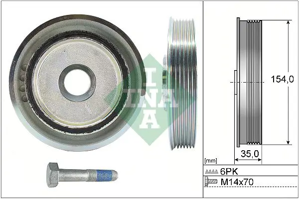 Handler.Part Belt Pulley Set, crankshaft INA 544011220 1