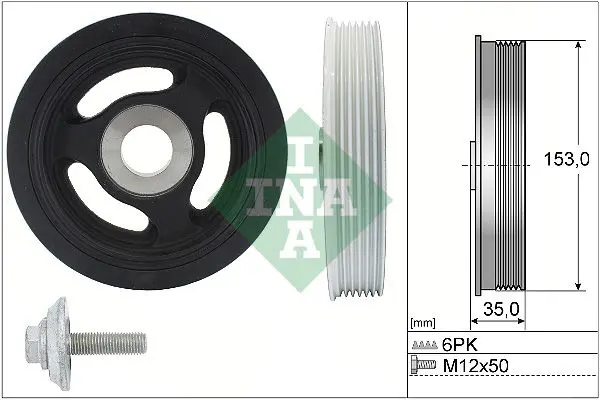 Handler.Part Belt Pulley Set, crankshaft INA 544010420 1