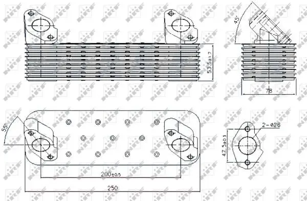 Handler.Part Oil cooler, engine oil NRF 31250 5