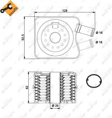 Handler.Part Oil cooler, engine oil NRF 31306 5