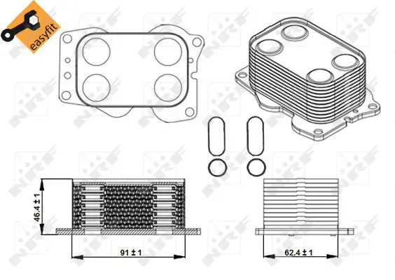 Handler.Part Oil cooler, engine oil NRF 31338 5