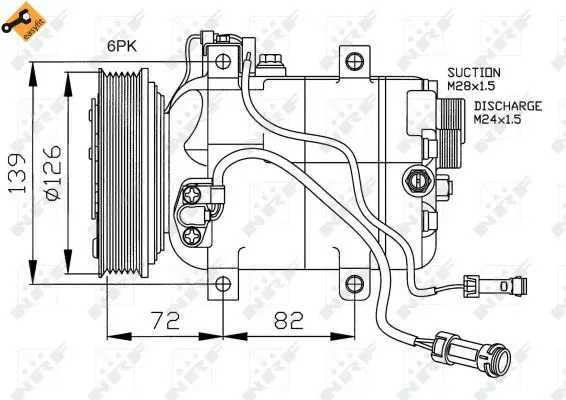 Handler.Part Compressor, air conditioning NRF 32027 1