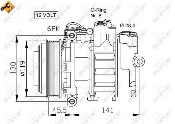 Handler.Part Compressor, air conditioning NRF 32053 3