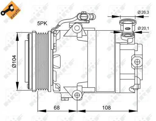 Handler.Part Compressor, air conditioning NRF 32082 1