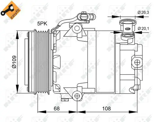 Handler.Part Compressor, air conditioning NRF 32083 3