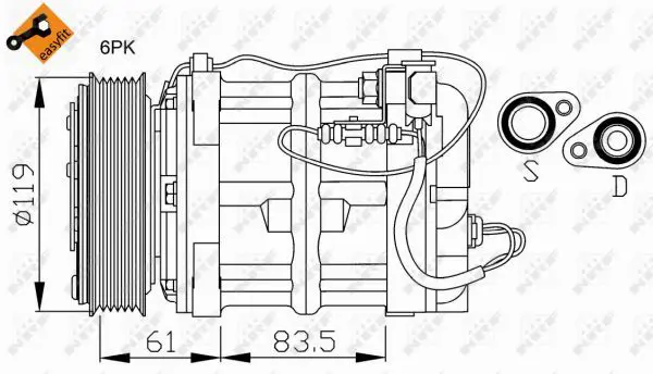 Handler.Part Compressor, air conditioning NRF 32108 1