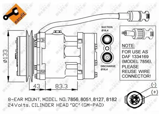 Handler.Part Compressor, air conditioning NRF 32114 3