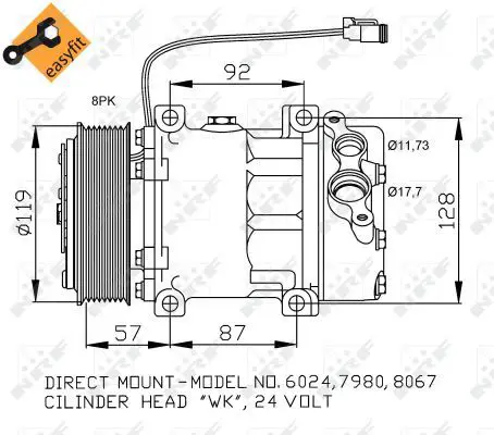 Handler.Part Compressor, air conditioning NRF 32120 3