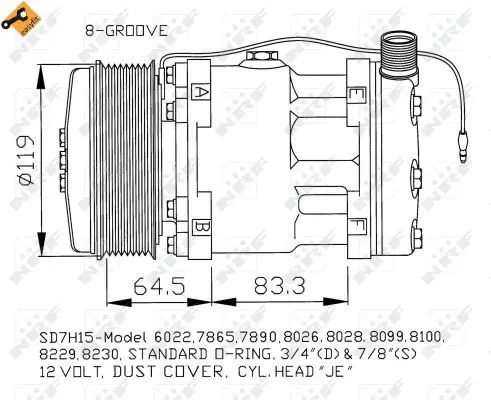 Handler.Part Compressor, air conditioning NRF 32142 5