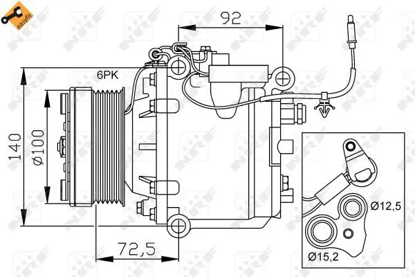 Handler.Part Compressor, air conditioning NRF 32165 1