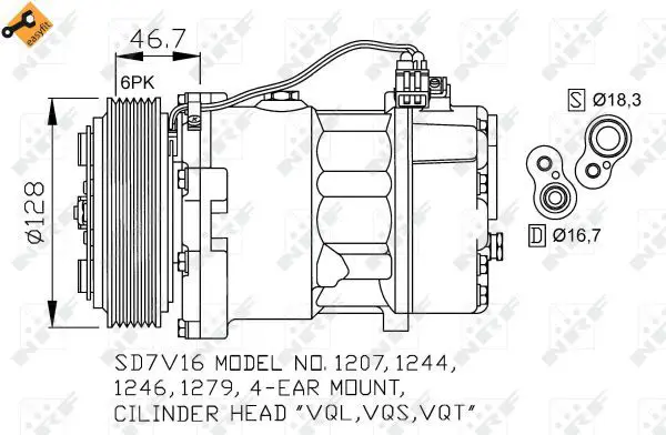 Handler.Part Compressor, air conditioning NRF 32168 3