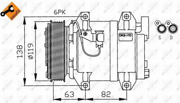 Handler.Part Compressor, air conditioning NRF 32211 3