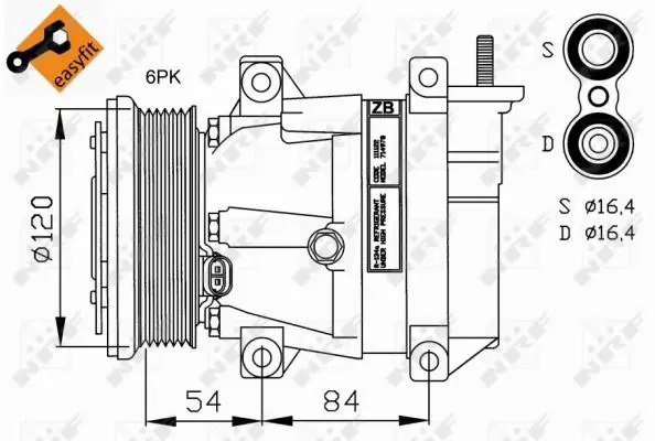 Handler.Part Compressor, air conditioning NRF 32220G 1