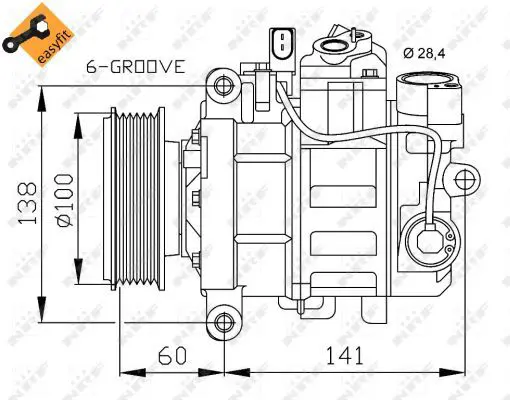 Handler.Part Compressor, air conditioning NRF 32263 1