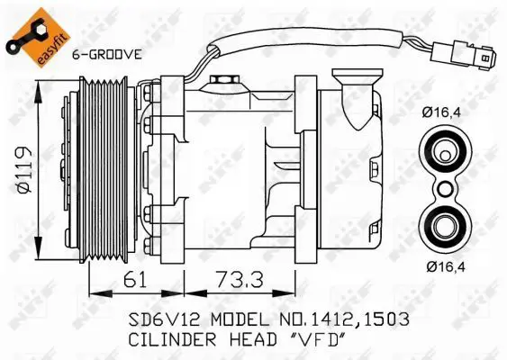 Handler.Part Compressor, air conditioning NRF 32275 1