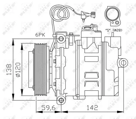 Handler.Part Compressor, air conditioning NRF 32377 1