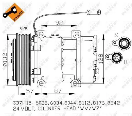 Handler.Part Compressor, air conditioning NRF 32412 3