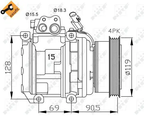 Handler.Part Compressor, air conditioning NRF 32438 1