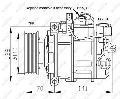 Handler.Part Compressor, air conditioning NRF 32613 5