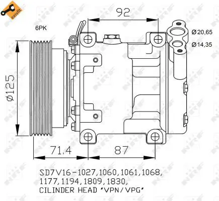 Handler.Part Compressor, air conditioning NRF 32742 5