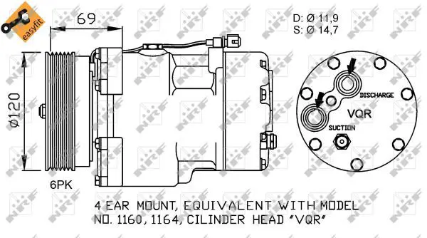 Handler.Part Compressor, air conditioning NRF 32748 1