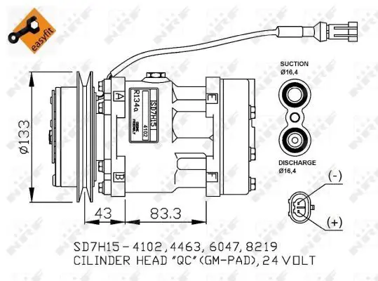 Handler.Part Compressor, air conditioning NRF 32808G 1