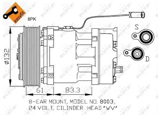 Handler.Part Compressor, air conditioning NRF 32753 1