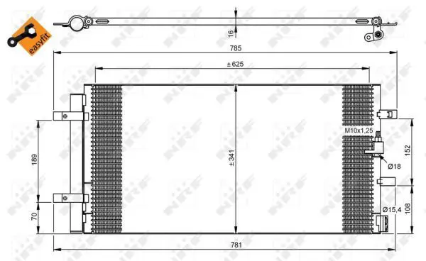 Handler.Part Condenser, air conditioning NRF 350046 1