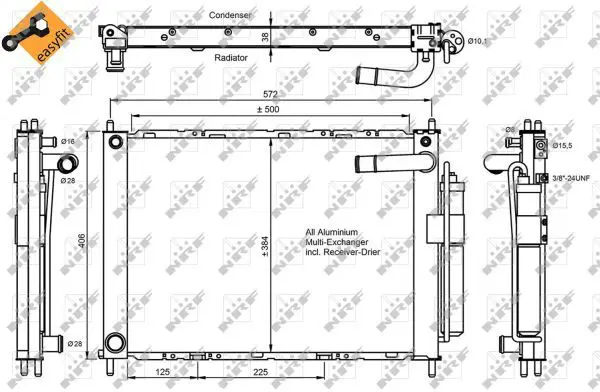 Handler.Part Condenser, air conditioning NRF 350055 2