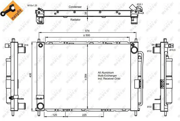 Handler.Part Condenser, air conditioning NRF 350057 5