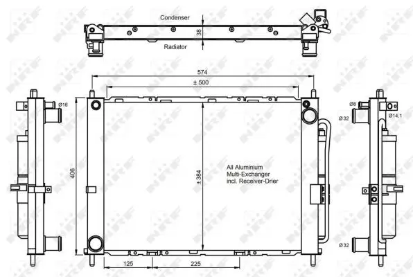 Handler.Part Condenser, air conditioning NRF 350068 1