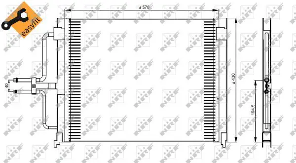 Handler.Part Condenser, air conditioning NRF 35162 1