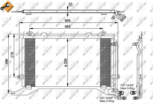 Handler.Part Condenser, air conditioning NRF 35240 1