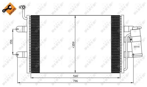 Handler.Part Condenser, air conditioning NRF 35338 1