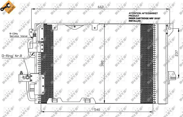 Handler.Part Condenser, air conditioning NRF 35416 3