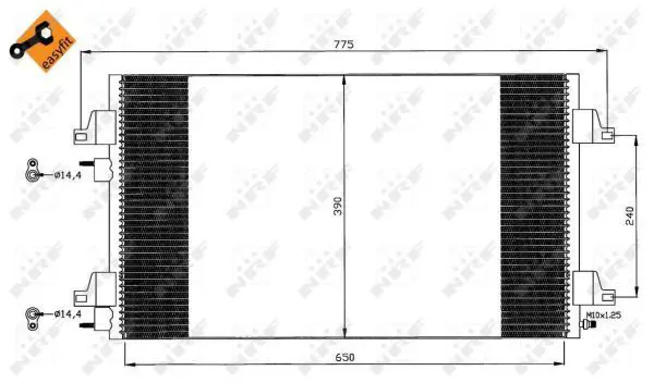 Handler.Part Condenser, air conditioning NRF 35447 3