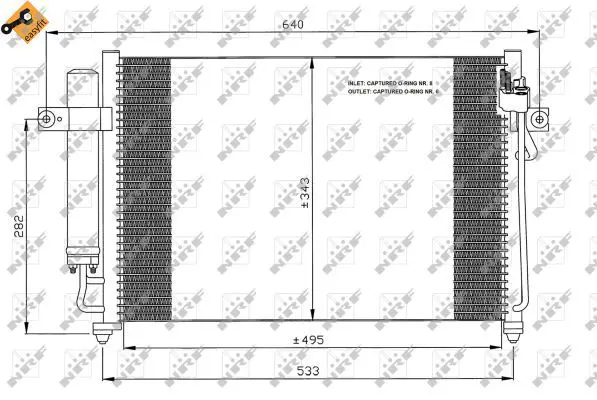 Handler.Part Condenser, air conditioning NRF 35475 4