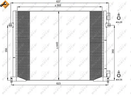 Handler.Part Condenser, air conditioning NRF 35482 3