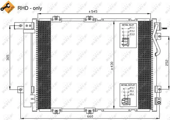 Handler.Part Condenser, air conditioning NRF 35519 4