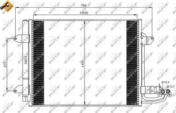 Handler.Part Condenser, air conditioning NRF 35521 3