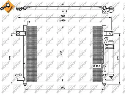 Handler.Part Condenser, air conditioning NRF 35767 3