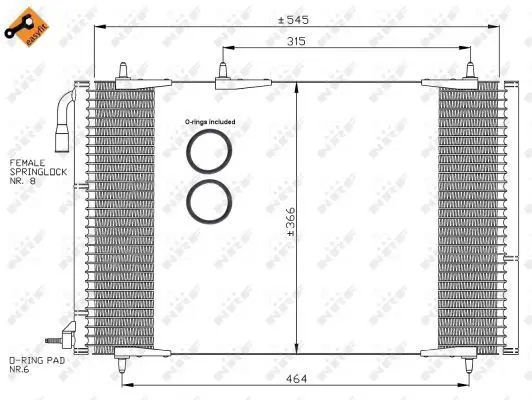 Handler.Part Condenser, air conditioning NRF 35836 3