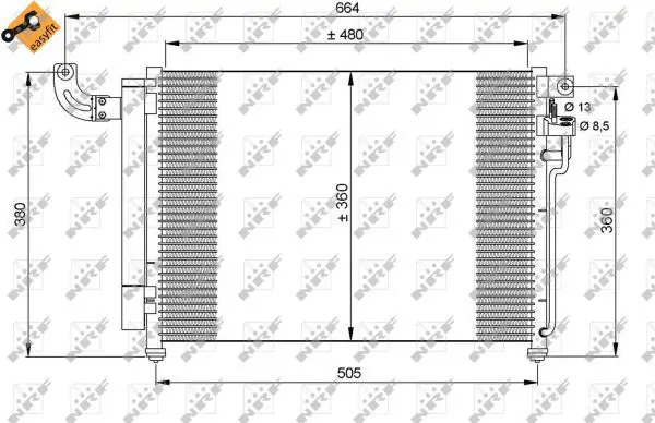 Handler.Part Condenser, air conditioning NRF 35852 1