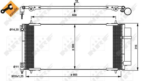 Handler.Part Condenser, air conditioning NRF 35905 4