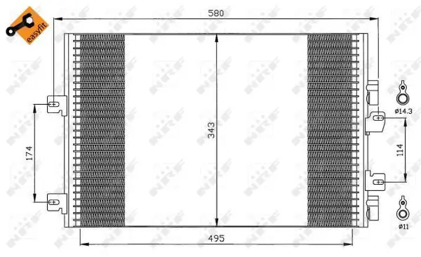 Handler.Part Condenser, air conditioning NRF 35543 1