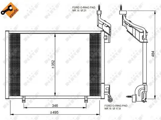 Handler.Part Condenser, air conditioning NRF 35976 4